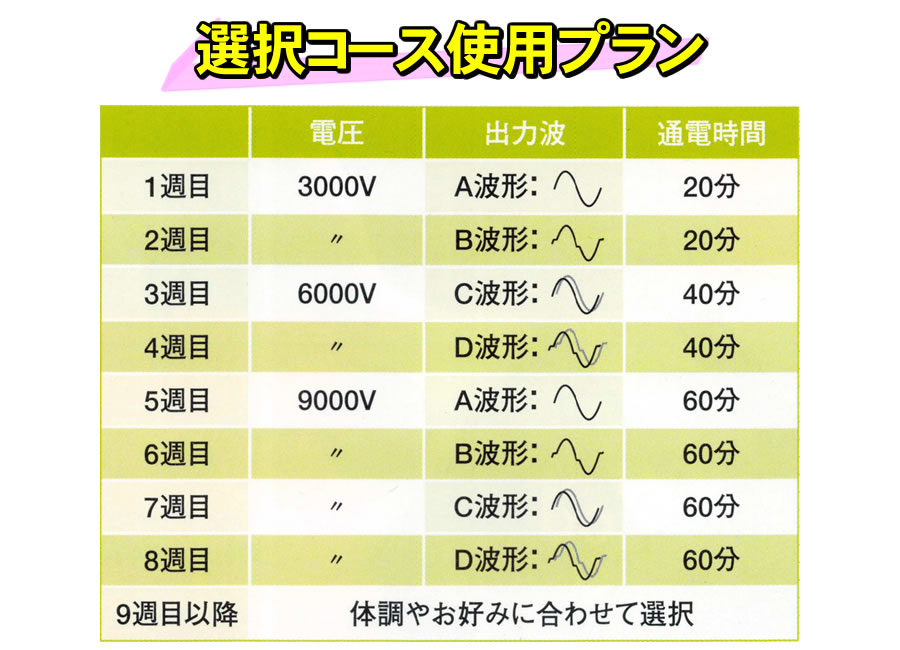 選択コース使用プラン